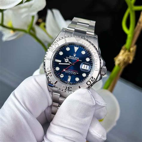 rolex yachtmaster stainless and platinum blue dial watch price|Rolex yacht master blue dial review.